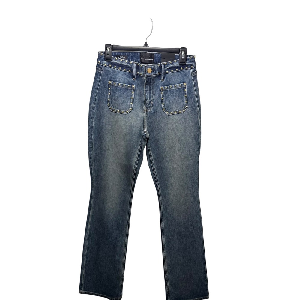 WHBM New Western Rodeo Glam Studded High Rise Bootcut Jeans Denim Blue Womens 4